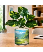 Artificial Tree Ceramic Photo Pot With White Stones 3x4 Inch (F164762)