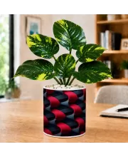 Artificial Tree Ceramic Photo Pot With White Stones 3x4 Inch (F164763)