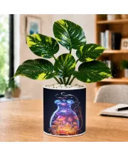 Artificial Tree Ceramic Photo Pot With White Stones 3x4 Inch (F164765)