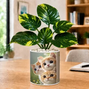 Artificial Tree Ceramic Photo Pot With White Stones 3x4 Inch (F164766) Artificial Tree Ceramic Photo Pot With White Stones 3x4 Inch (F164766)