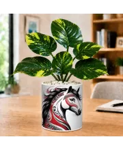 Artificial Tree Ceramic Photo Pot With White Stones 3x4 Inch (F164767)