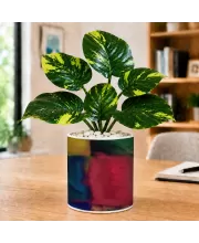 Artificial Tree Ceramic Photo Pot With White Stones 3x4 Inch (F164777)