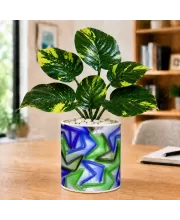 Artificial Tree Ceramic Photo Pot With White Stones 3x4 Inch (F164778)