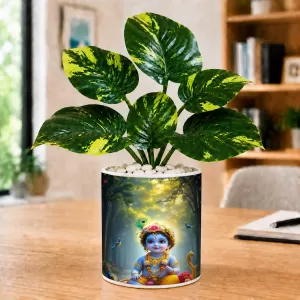 Artificial Tree Ceramic Photo Pot With White Stones 3x4 Inch (F164781) Artificial Tree Ceramic Photo Pot With White Stones 3x4 Inch (F164781)