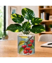 Artificial Tree Ceramic Photo Pot With White Stones 3x4 Inch (F164783)