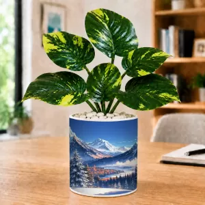 Artificial Tree Ceramic Photo Pot With White Stones 3x4 Inch (F164787) Artificial Tree Ceramic Photo Pot With White Stones 3x4 Inch (F164787)