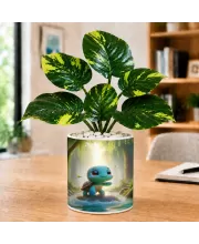 Artificial Tree Ceramic Photo Pot With White Stones 3x4 Inch (F164790)
