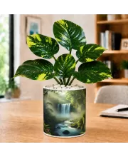 Artificial Tree Ceramic Photo Pot With White Stones 3x4 Inch (F164794)