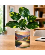 Artificial Tree Ceramic Photo Pot With White Stones 3x4 Inch (F164800)