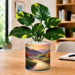 Artificial Tree Ceramic Photo Pot With White Stones 3x4 Inch (F164800) Artificial Tree Ceramic Photo Pot With White Stones 3x4 Inch (F164800)