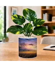 Artificial Tree Ceramic Photo Pot With White Stones 3x4 Inch (F164804)