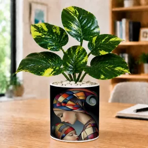 Artificial Tree Ceramic Photo Pot With White Stones 3x4 Inch (F164806) Artificial Tree Ceramic Photo Pot With White Stones 3x4 Inch (F164806)