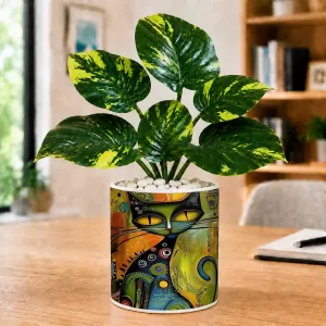 Artificial Tree Ceramic Photo Pot With White Stones 3x4 Inch (F164807) Artificial Tree Ceramic Photo Pot With White Stones 3x4 Inch (F164807)