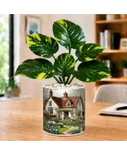 Artificial Tree Ceramic Photo Pot With White Stones 3x4 Inch (F164810)