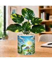 Artificial Tree Ceramic Photo Pot With White Stones 3x4 Inch (F164816)
