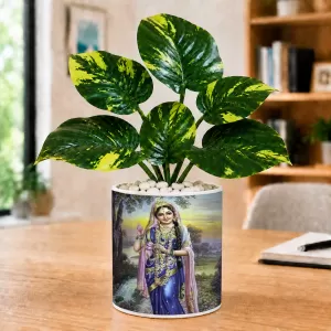 Artificial Tree Ceramic Photo Pot With White Stones 3x4 Inch (F164818) Artificial Tree Ceramic Photo Pot With White Stones 3x4 Inch (F164818)