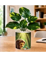 Artificial Tree Ceramic Photo Pot With White Stones 3x4 Inch (F164821)