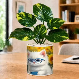 Artificial Tree Ceramic Photo Pot With White Stones 3x4 Inch (F164825) Artificial Tree Ceramic Photo Pot With White Stones 3x4 Inch (F164825)