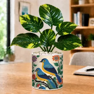 Artificial Tree Ceramic Photo Pot With White Stones 3x4 Inch (F164826) Artificial Tree Ceramic Photo Pot With White Stones 3x4 Inch (F164826)