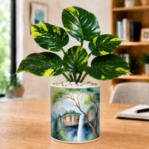 Artificial Tree Ceramic Photo Pot With White Stones 3x4 Inch (F164828) Artificial Tree Ceramic Photo Pot With White Stones 3x4 Inch (F164828)