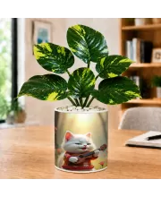 Artificial Tree Ceramic Photo Pot With White Stones 3x4 Inch (F164829)