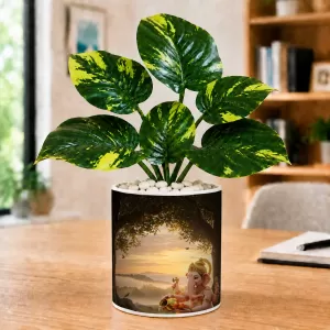 Artificial Tree Ceramic Photo Pot With White Stones 3x4 Inch (F164834) Artificial Tree Ceramic Photo Pot With White Stones 3x4 Inch (F164834)
