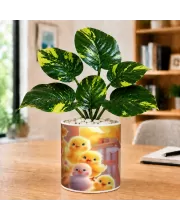 Artificial Tree Ceramic Photo Pot With White Stones 3x4 Inch (F164836)