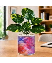 Artificial Tree Ceramic Photo Pot With White Stones 3x4 Inch (F164837)