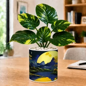 Artificial Tree Ceramic Photo Pot With White Stones 3x4 Inch (F164839) Artificial Tree Ceramic Photo Pot With White Stones 3x4 Inch (F164839)