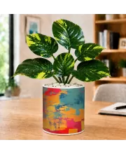 Artificial Tree Ceramic Photo Pot With White Stones 3x4 Inch (F164847)
