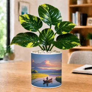 Artificial Tree Ceramic Photo Pot With White Stones 3x4 Inch (F164850) Artificial Tree Ceramic Photo Pot With White Stones 3x4 Inch (F164850)