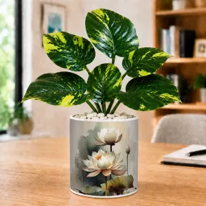 Artificial Tree Ceramic Photo Pot With White Stones 3x4 Inch (F164854) Artificial Tree Ceramic Photo Pot With White Stones 3x4 Inch (F164854)