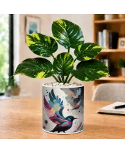 Artificial Tree Ceramic Photo Pot With White Stones 3x4 Inch (F164859)