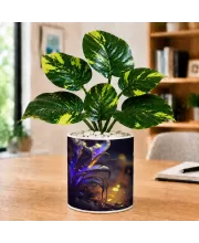 Artificial Tree Ceramic Photo Pot With White Stones 3x4 Inch (F164871)