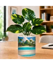 Artificial Tree Ceramic Photo Pot With White Stones 3x4 Inch (F164873)