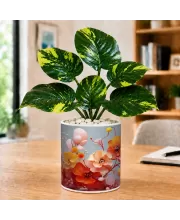Artificial Tree Ceramic Photo Pot With White Stones 3x4 Inch (F164877)