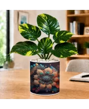 Artificial Tree Ceramic Photo Pot With White Stones 3x4 Inch (F164878)