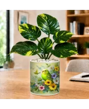 Artificial Tree Ceramic Photo Pot With White Stones 3x4 Inch (F164879)