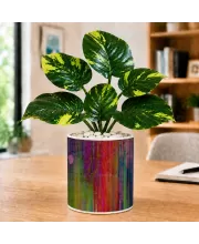Artificial Tree Ceramic Photo Pot With White Stones 3x4 Inch (F164883)