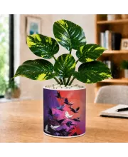 Artificial Tree Ceramic Photo Pot With White Stones 3x4 Inch (F164891)