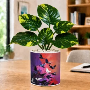 Artificial Tree Ceramic Photo Pot With White Stones 3x4 Inch (F164891) Artificial Tree Ceramic Photo Pot With White Stones 3x4 Inch (F164891)