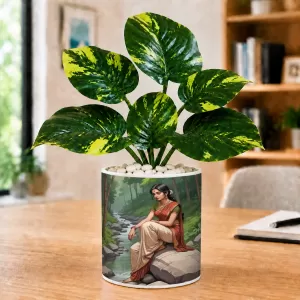 Artificial Tree Ceramic Photo Pot With White Stones 3x4 Inch (F164893) Artificial Tree Ceramic Photo Pot With White Stones 3x4 Inch (F164893)