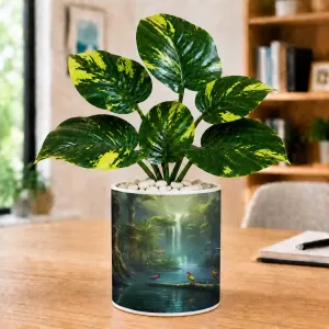 Artificial Tree Ceramic Photo Pot With White Stones 3x4 Inch (F164894) Artificial Tree Ceramic Photo Pot With White Stones 3x4 Inch (F164894)
