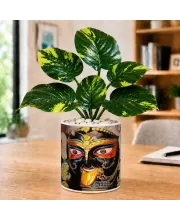 Artificial Tree Ceramic Photo Pot With White Stones 3x4 Inch (F164896)
