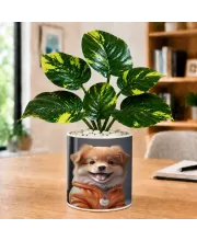 Artificial Tree Ceramic Photo Pot With White Stones 3x4 Inch (F164897)