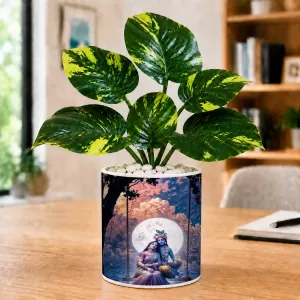 Artificial Tree Ceramic Photo Pot With White Stones 3x4 Inch (F164907) Artificial Tree Ceramic Photo Pot With White Stones 3x4 Inch (F164907)
