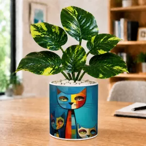 Artificial Tree Ceramic Photo Pot With White Stones 3x4 Inch (F164908) Artificial Tree Ceramic Photo Pot With White Stones 3x4 Inch (F164908)