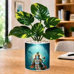Artificial Tree Ceramic Photo Pot With White Stones 3x4 Inch (F164909) Artificial Tree Ceramic Photo Pot With White Stones 3x4 Inch (F164909)
