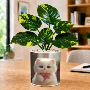 Artificial Tree Ceramic Photo Pot With White Stones 3x4 Inch (F164910) Artificial Tree Ceramic Photo Pot With White Stones 3x4 Inch (F164910)