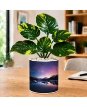 Artificial Tree Ceramic Photo Pot With White Stones 3x4 Inch (F164912)